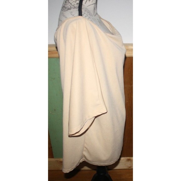 Shein Curve Beige Knit Round Neck Stretch Short Sleeve Top  Blouse 2XL GUC - Picture 2 of 7